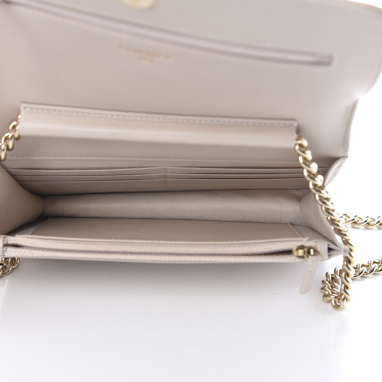 Chanel Caviar Quilted Boy Wallet On Chain WOC Beige 5 of 12