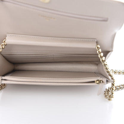 Chanel Caviar Quilted Boy Wallet On Chain WOC Beige 5 of 12