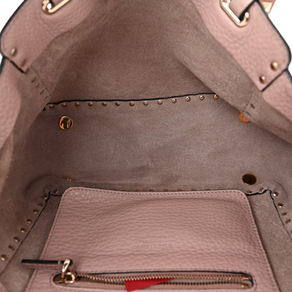 Valentino Garavani Grained Calfskin Small Rockstud Tote Poudre 5 of 10