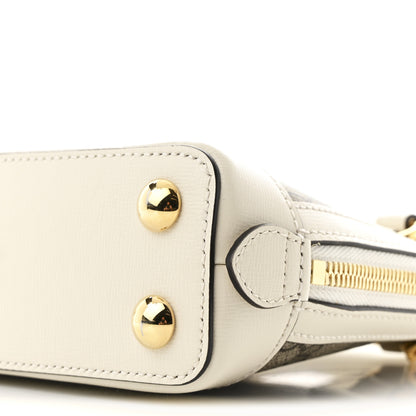 Gucci GG Supreme Monogram Azalea Calfskin Mini Horsebit 1955 Top Handle Bag Beige Ebony Mystic White 10 of 12
