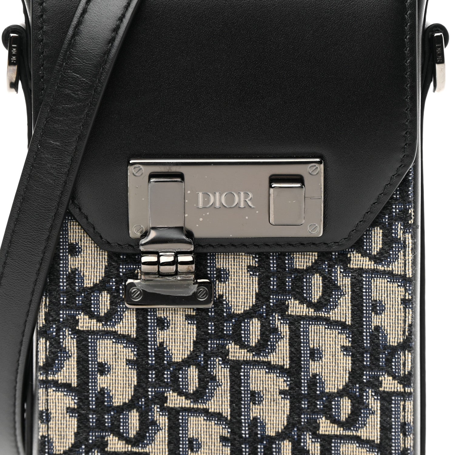 Christian Dior Oblique Calfskin Vertical Pouch Black 7 of 11