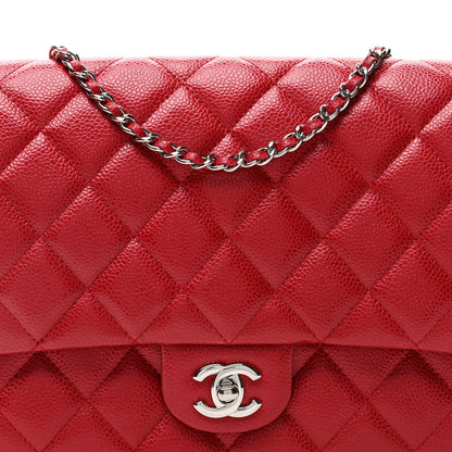 Chanel Iridescent Caviar Quilted Clutch With Chain Flap Red 8 of 10