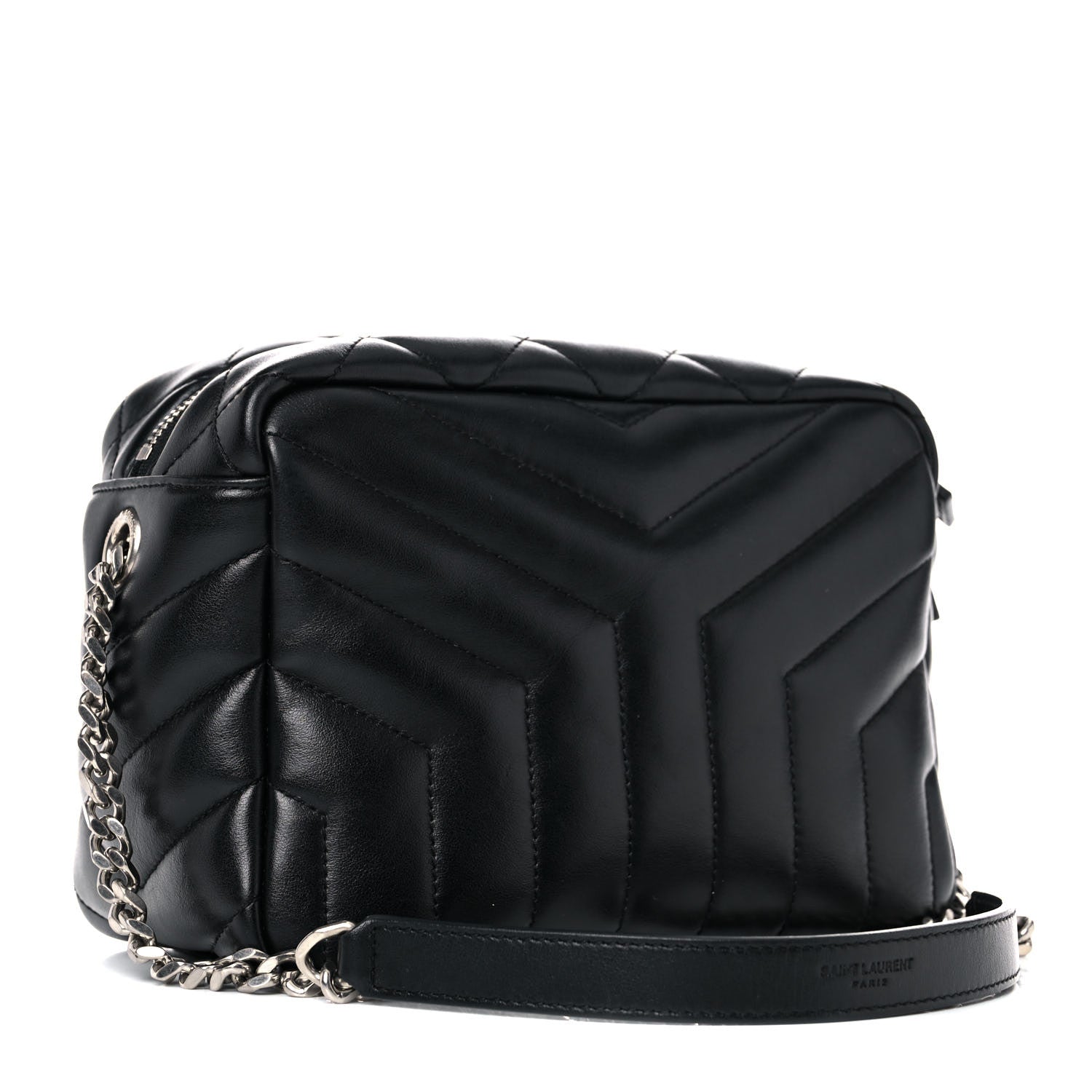 Saint Laurent Calfskin Y Quilted Monogram Small Loulou Bowling Bag Black 3 of 14