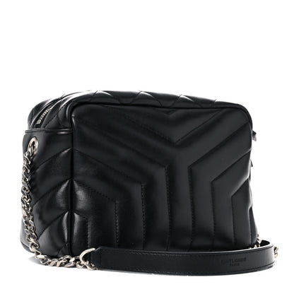 Saint Laurent Calfskin Y Quilted Monogram Small Loulou Bowling Bag Black 3 of 14