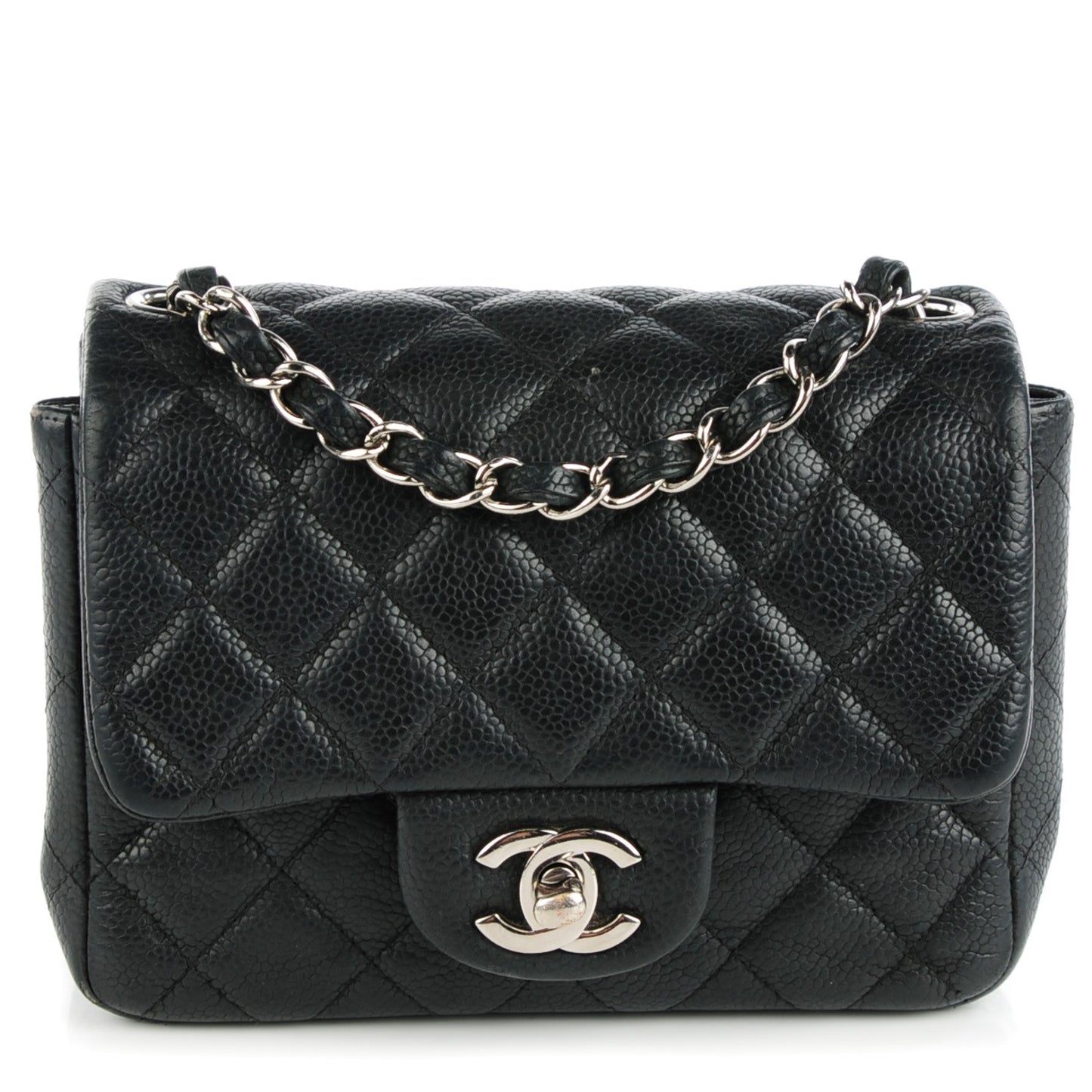 Caviar Quilted Mini Square Flap Black