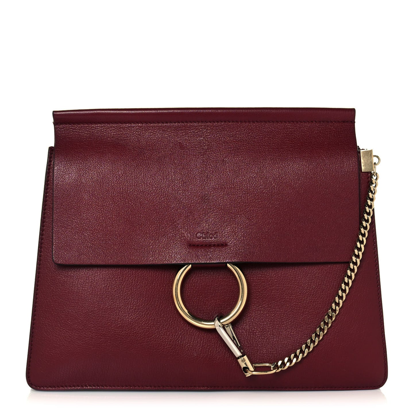 Calfskin Medium Faye Shoulder Bag Sienna Red