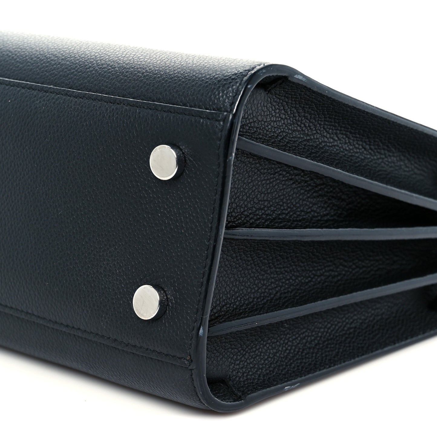 Grained Calfskin Baby Sac De Jour Black