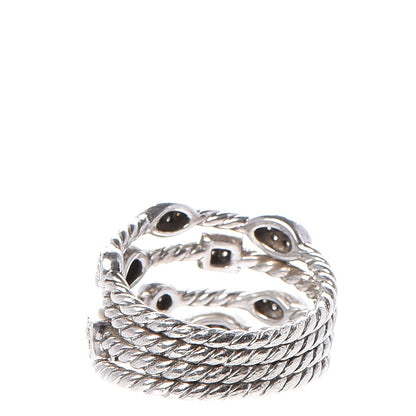 David Yurman Sterling Silver Diamond Confetti 4 Row Ring 54.5 7 4 of 6
