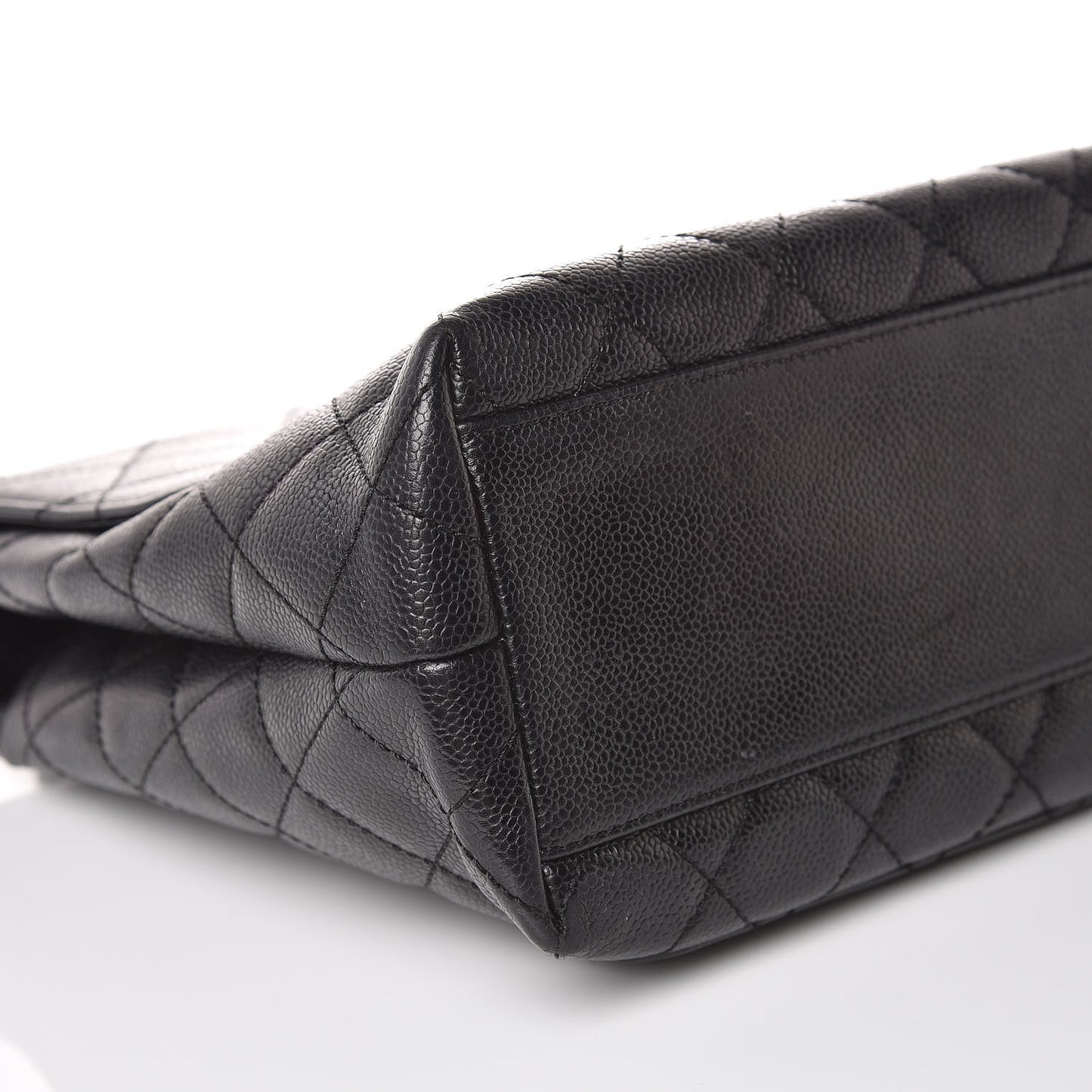 Caviar Quilted Jumbo Kelly Flap Black