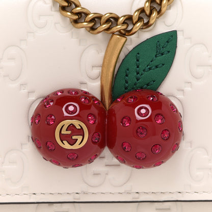 Gucci Guccissima Mini Cherry Chain Bag White 7 of 10