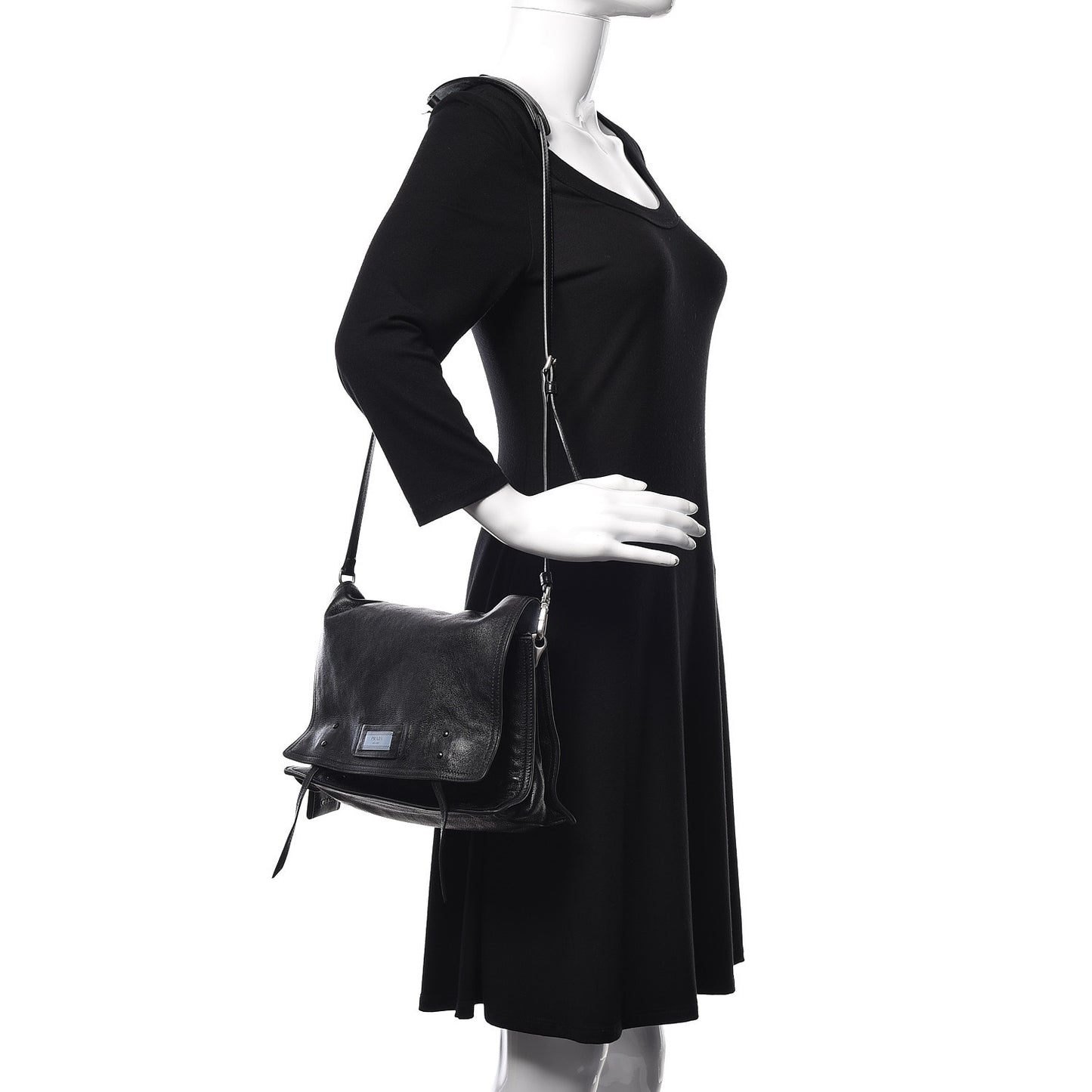 Glace Calf Etiquette Flap Black Astrale