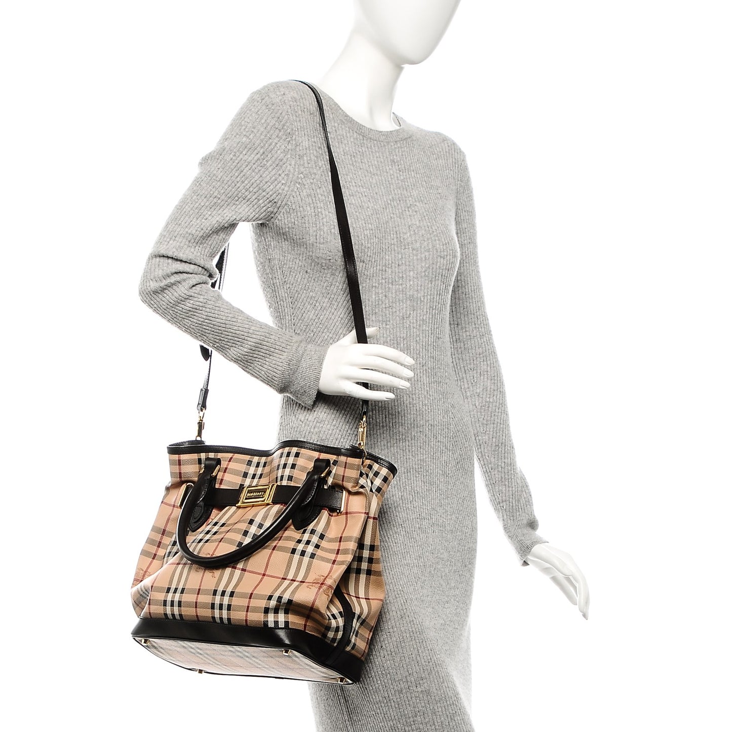 Haymarket Check Medium Golderton Tote Chocolate