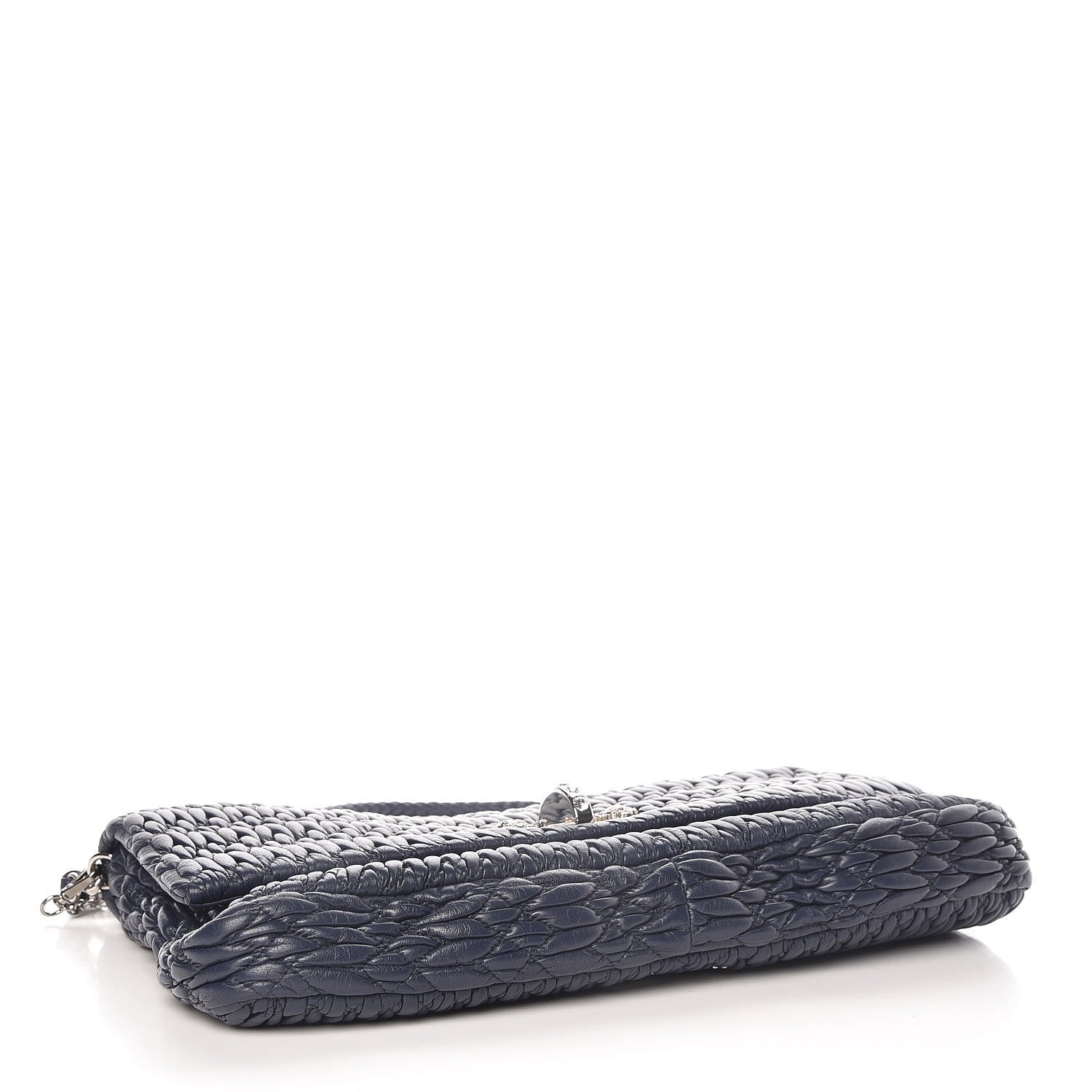 Miu Miu Nappa Matelasse Crystal Flap Clutch Bleuette 4 of 8
