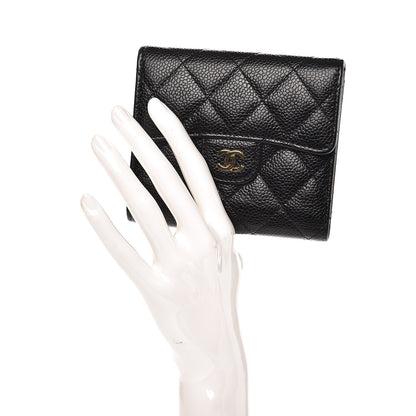Chanel Caviar Quilted Compact Flap Wallet Black 2 of 9