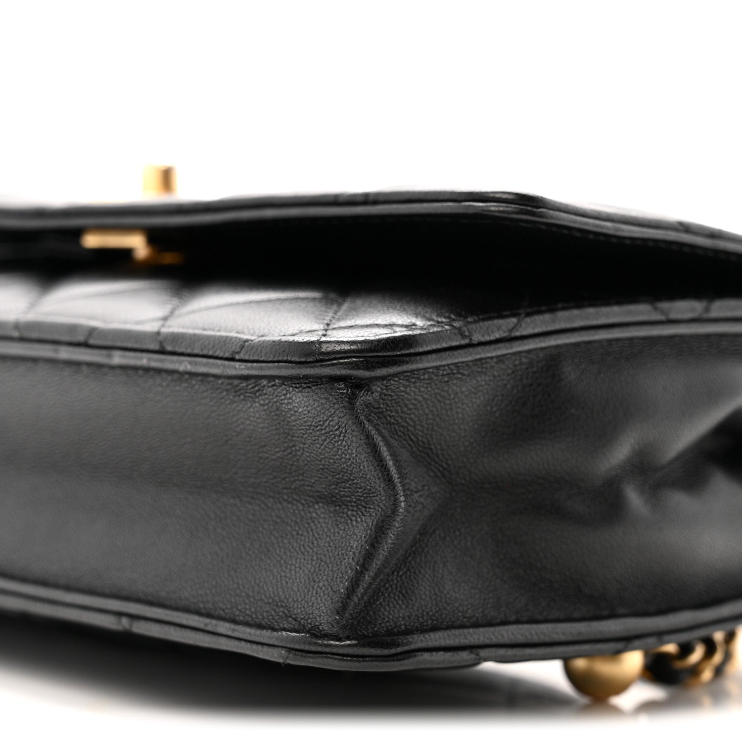 Chanel Lambskin Quilted CC Pearl Crush Wallet on Chain WOC Black 11 of 12