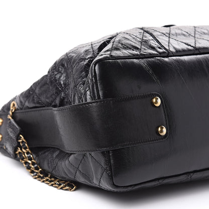 Chanel Glazed Calfskin Stingray Bindi CC Accordion Tote Black 8 of 12