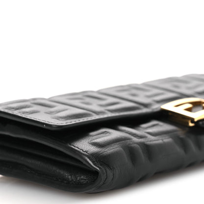 Fendi Nappa Matisse FF Embossed Continental Wallet Black 9 of 12