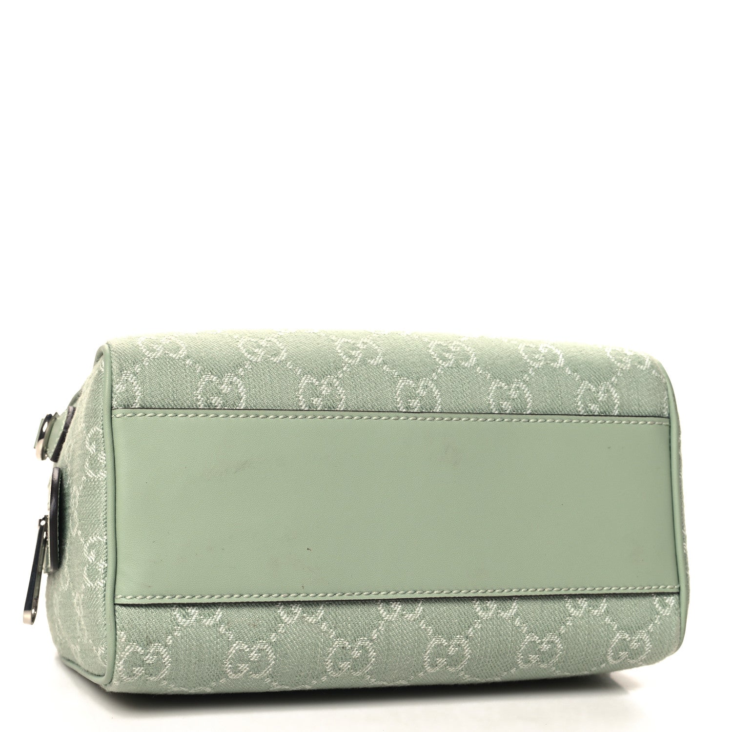 Gucci Denim GG Monogram Calfskin Mini Ophidia Top Handle Bag Pale Green 4 of 10