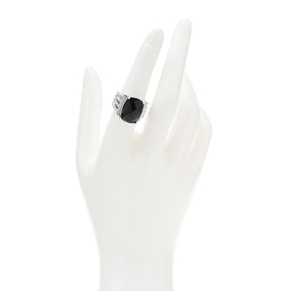 David Yurman Sterling Silver Diamond Black Onyx 16mm Wheaton Ring 55 7.25 2 of 4