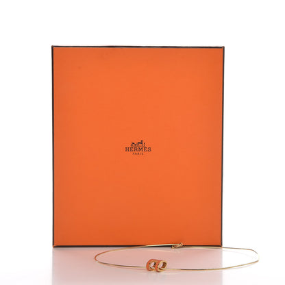 Hermes Lacquered Gold Pop H Pendant Necklace Orange 8 of 8