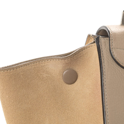 Celine Drummed Calfskin Suede Small Trapeze Dune 14 of 19