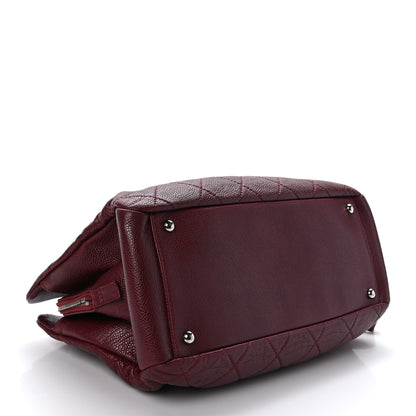 Chanel Caviar Quilted Timeless CC Shopping Tote Burgundy 4 of 11