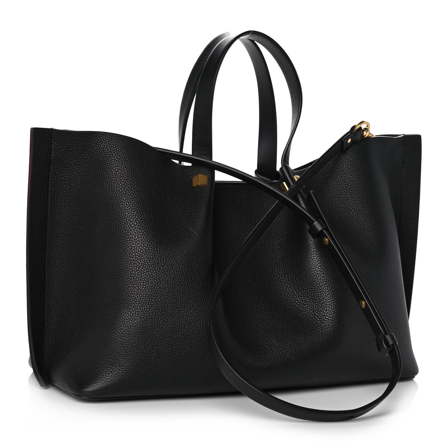Valentino Garavani Grainy Calfskin Medium VLogo Escape Shopper Black 4 of 11