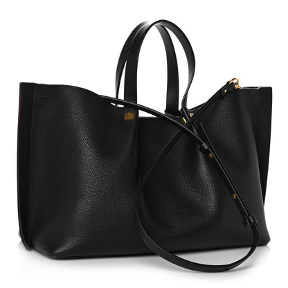 Valentino Garavani Grainy Calfskin Medium VLogo Escape Shopper Black 4 of 11