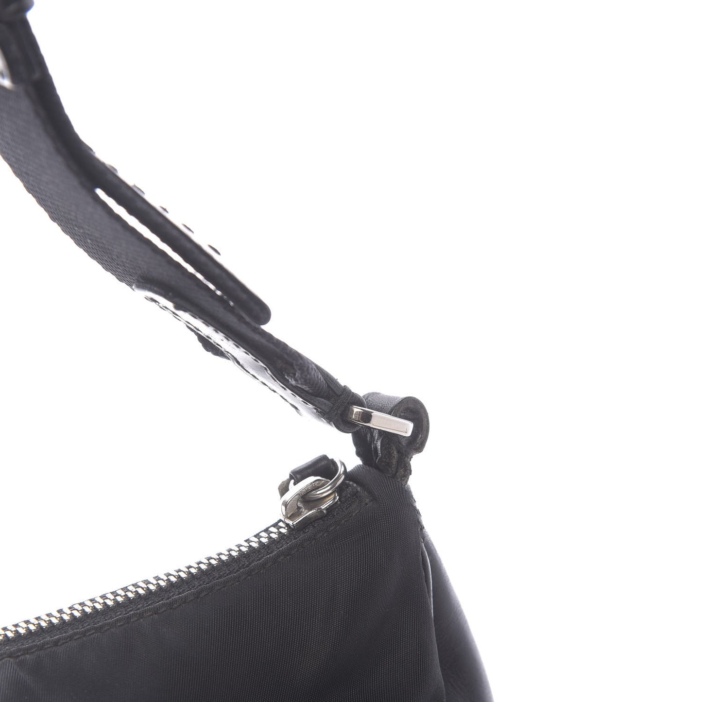 Tessuto Nylon Soft Calf Shoulder Bag Black