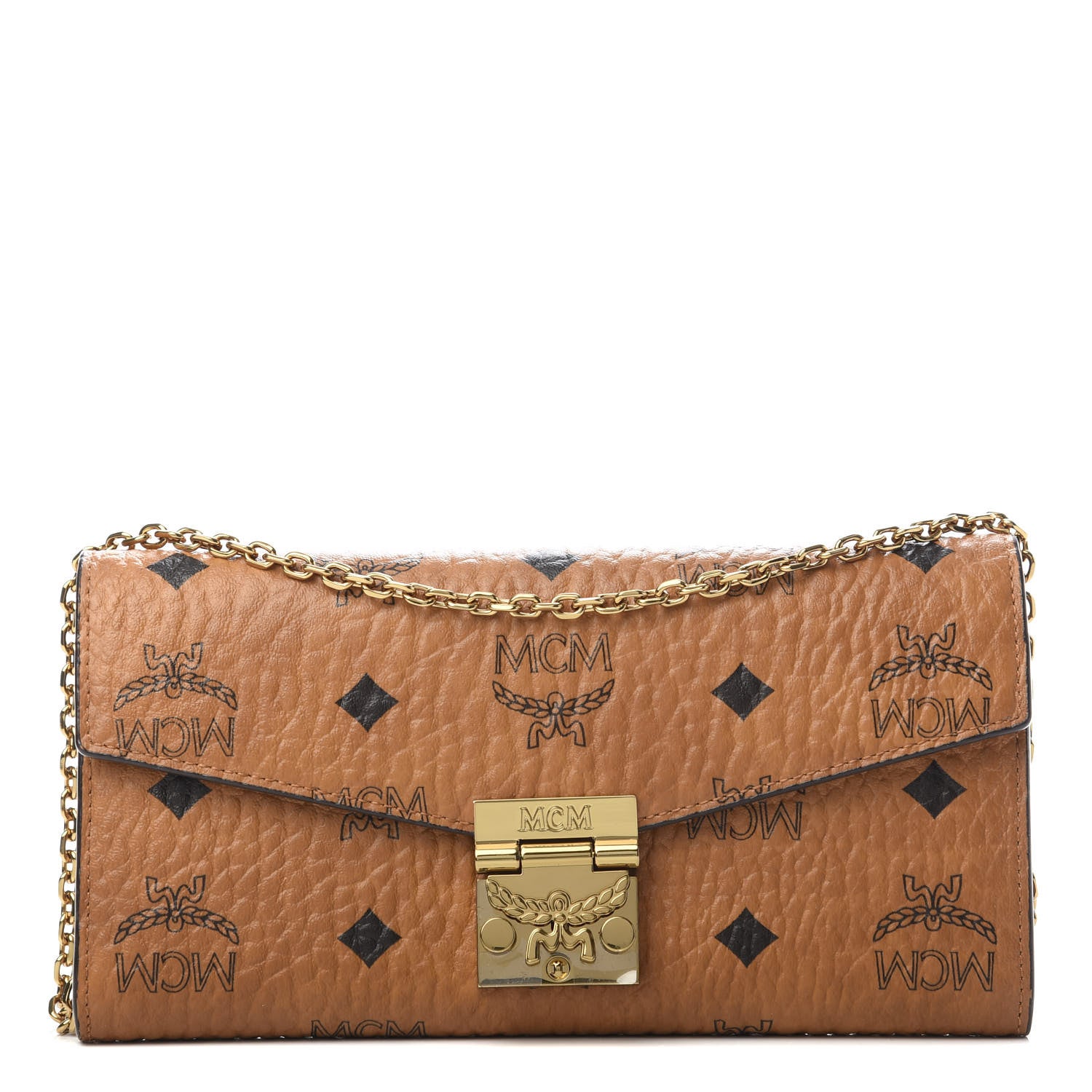 MCM Visetos Large Patricia Wallet On Chain Cognac 1 of 11