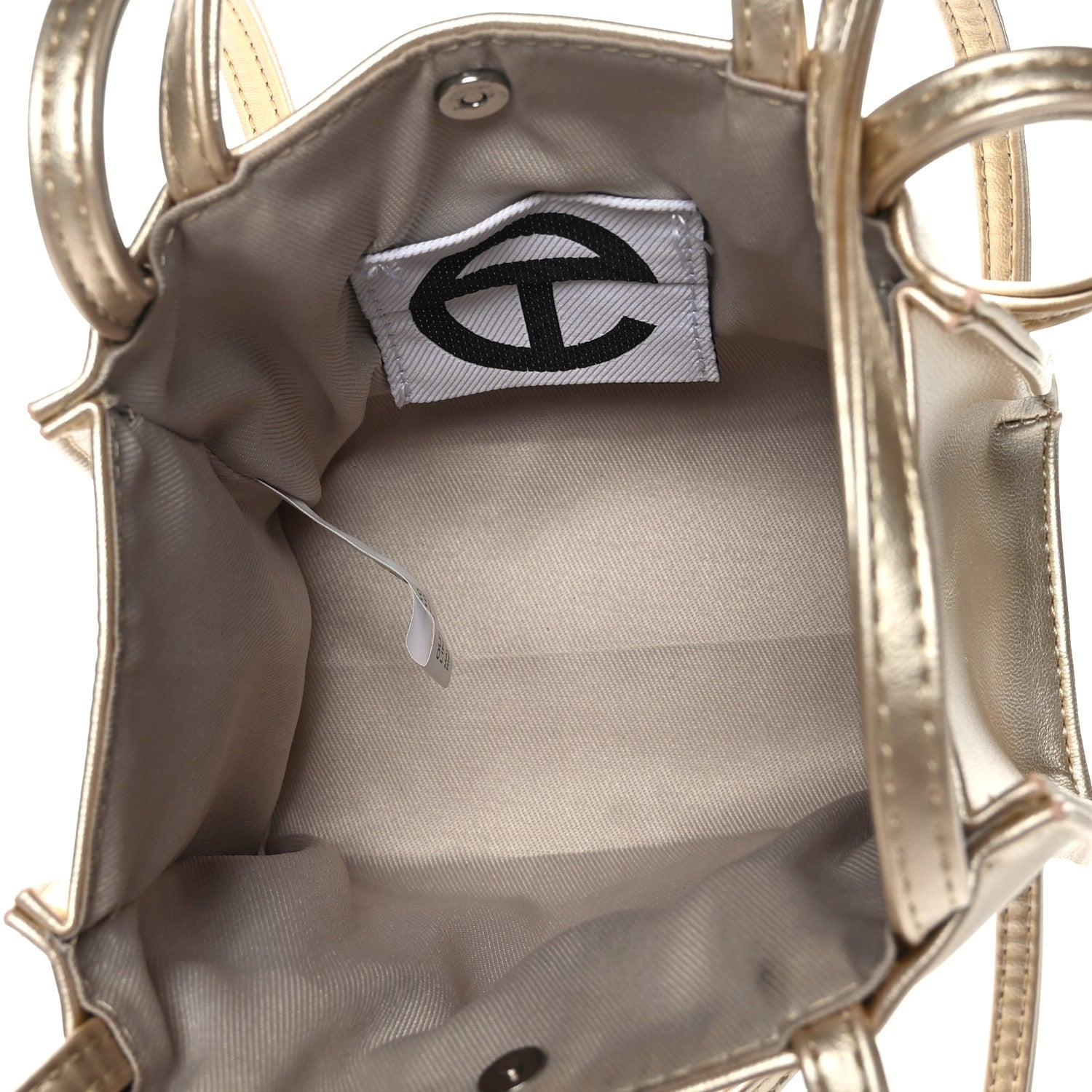 Telfar Metallic Vegan Leather Small Shopping Bag Gold 5 of 9