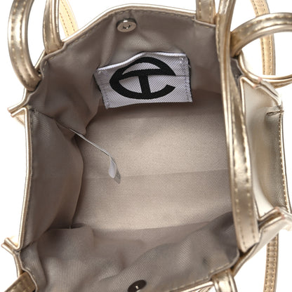 Telfar Metallic Vegan Leather Small Shopping Bag Gold 5 of 9