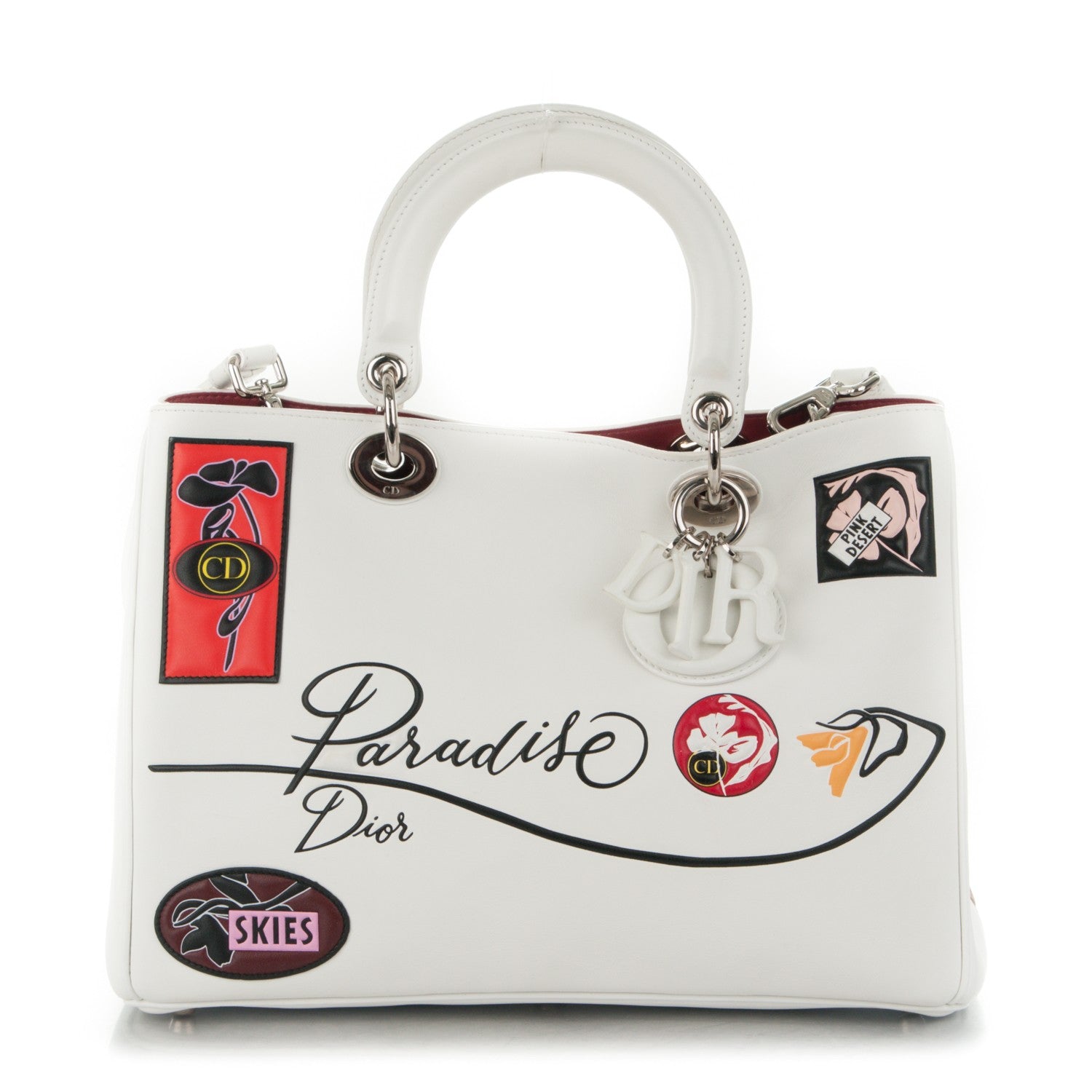 Christian Dior Calfskin Paradise Medium Diorissimo Tote White 1 of 10