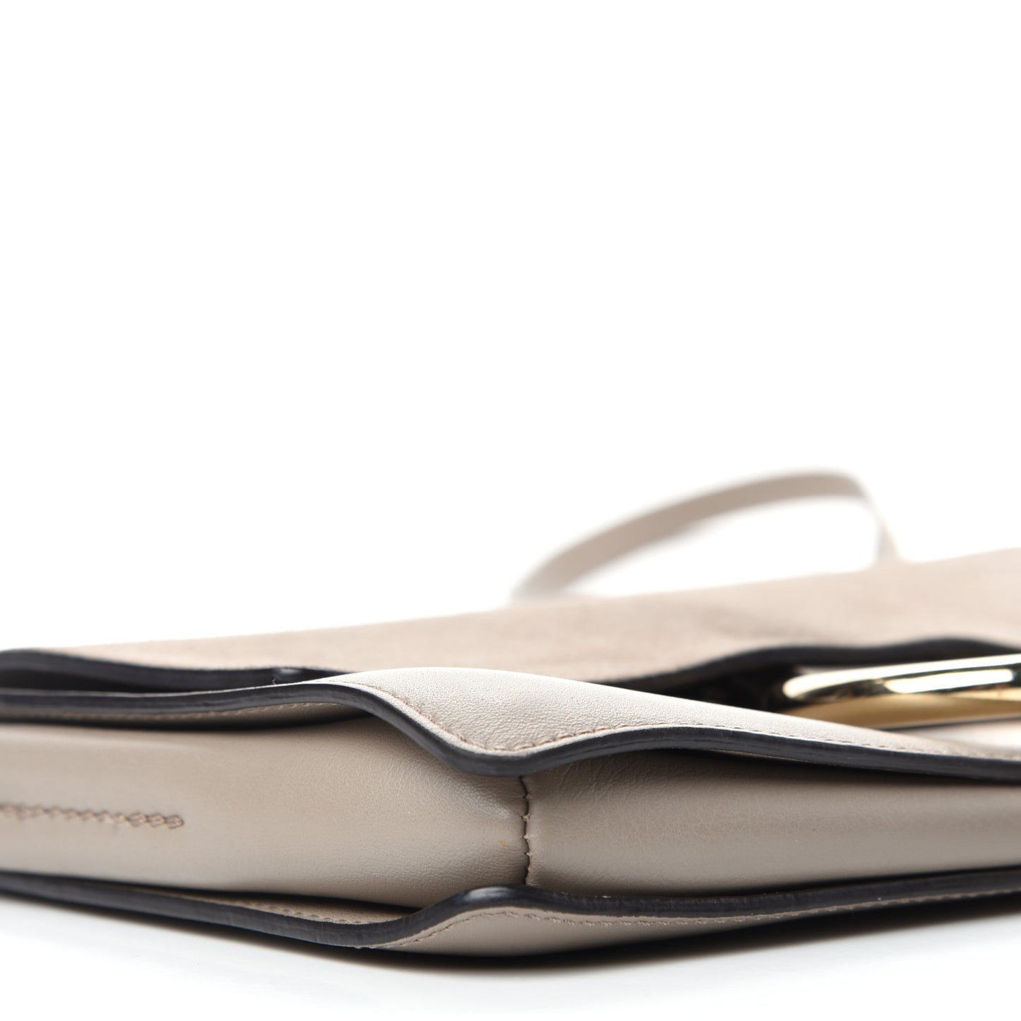 Suede Calfskin Small Faye Shoulder Bag Motty Grey