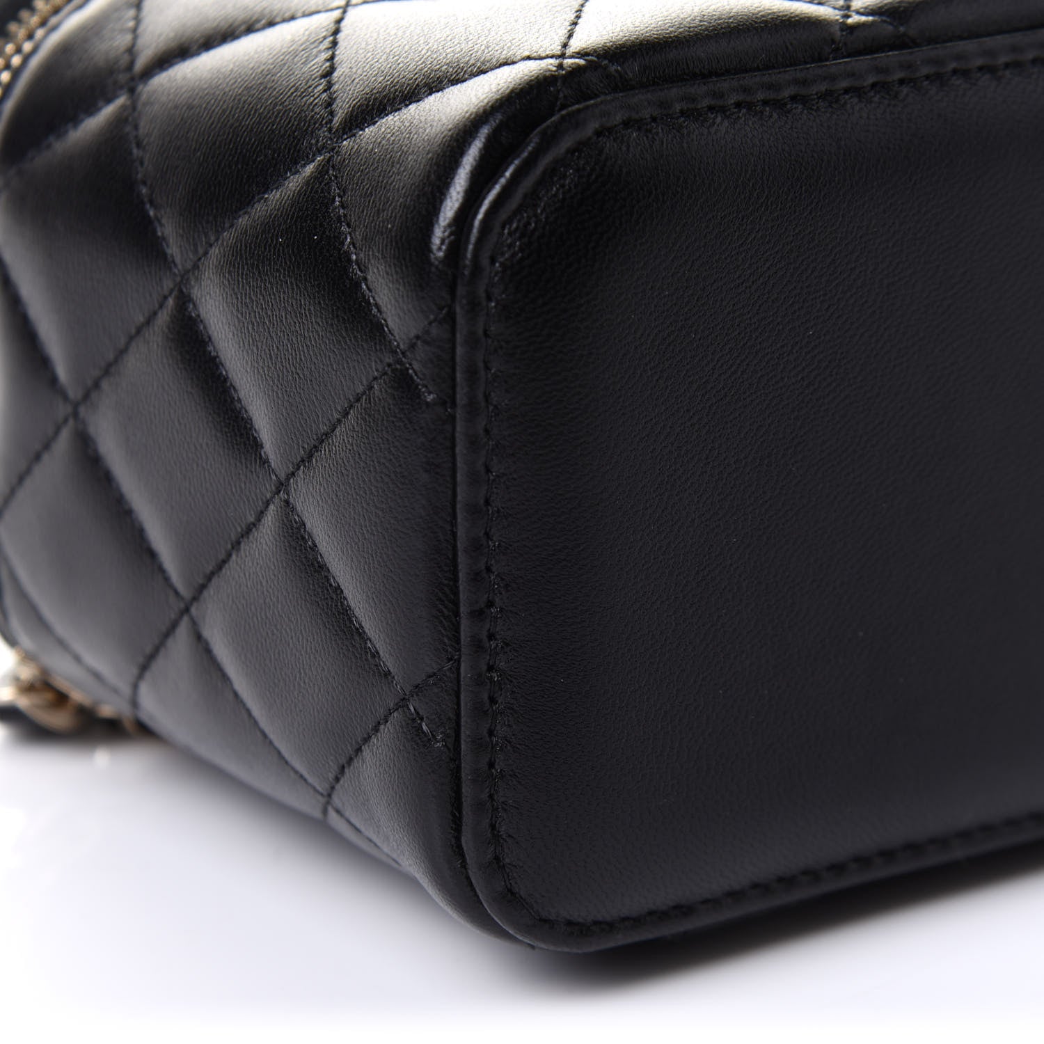 Chanel Lambskin Quilted Small Top Handle Vanity Case With Chain Black 10 of 12