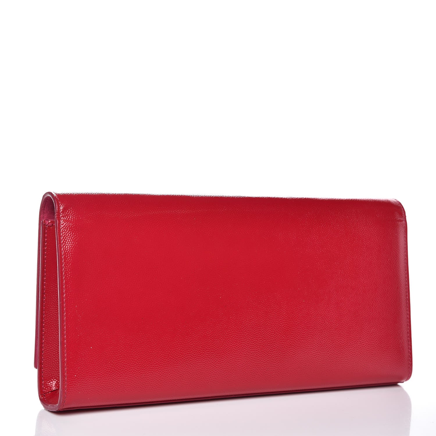 Saint Laurent Patent Grain De Poudre Classic Monogram Cassandre Clutch Fuchsia 3 of 11
