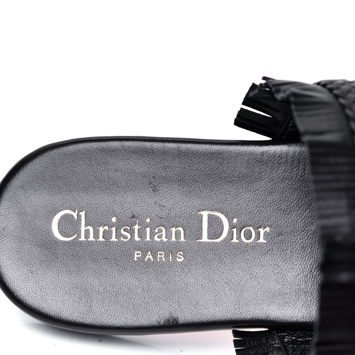Christian Dior Lambskin Braided Wave Sandal 38.5 Black 9 of 10