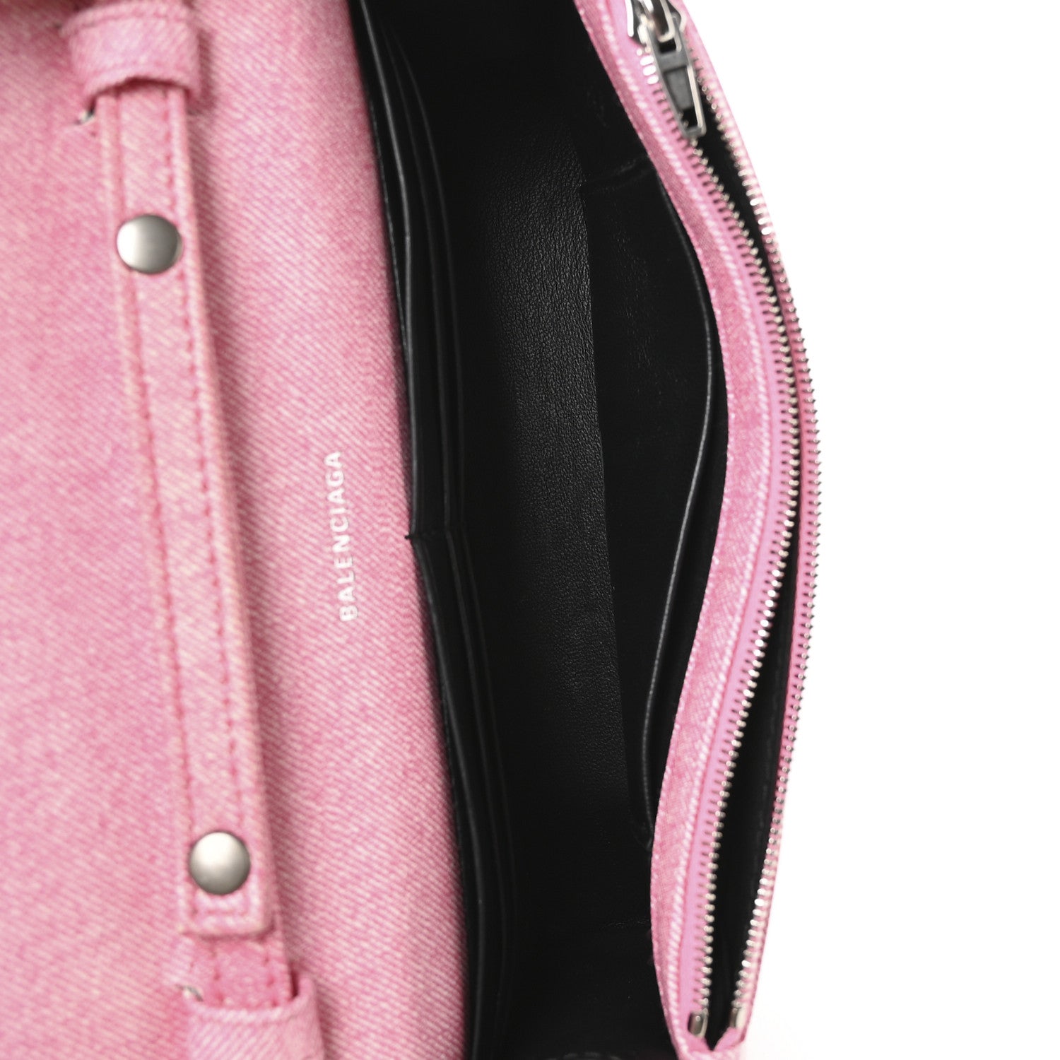 Balenciaga Nappa Denim Printed Hourglass Chain Bag Denim Pink 5 of 12