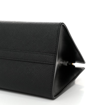 Prada Saffiano Cuir Calfskin Small Monochrome Top Handle Tote Black 9 of 9