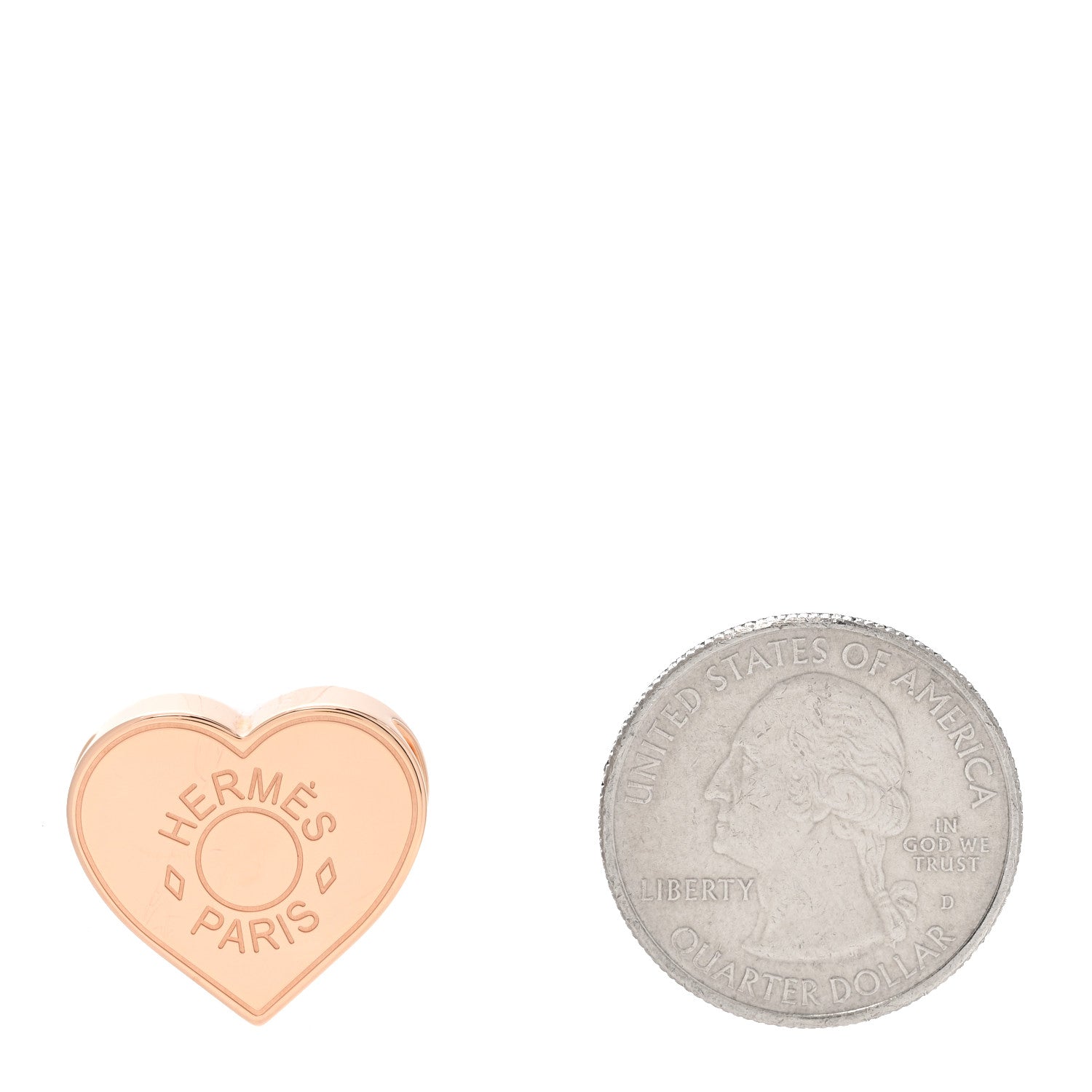 Hermes Rose Gold Plated Brass Mini Coeur Twilly Scarf Ring 2 of 6