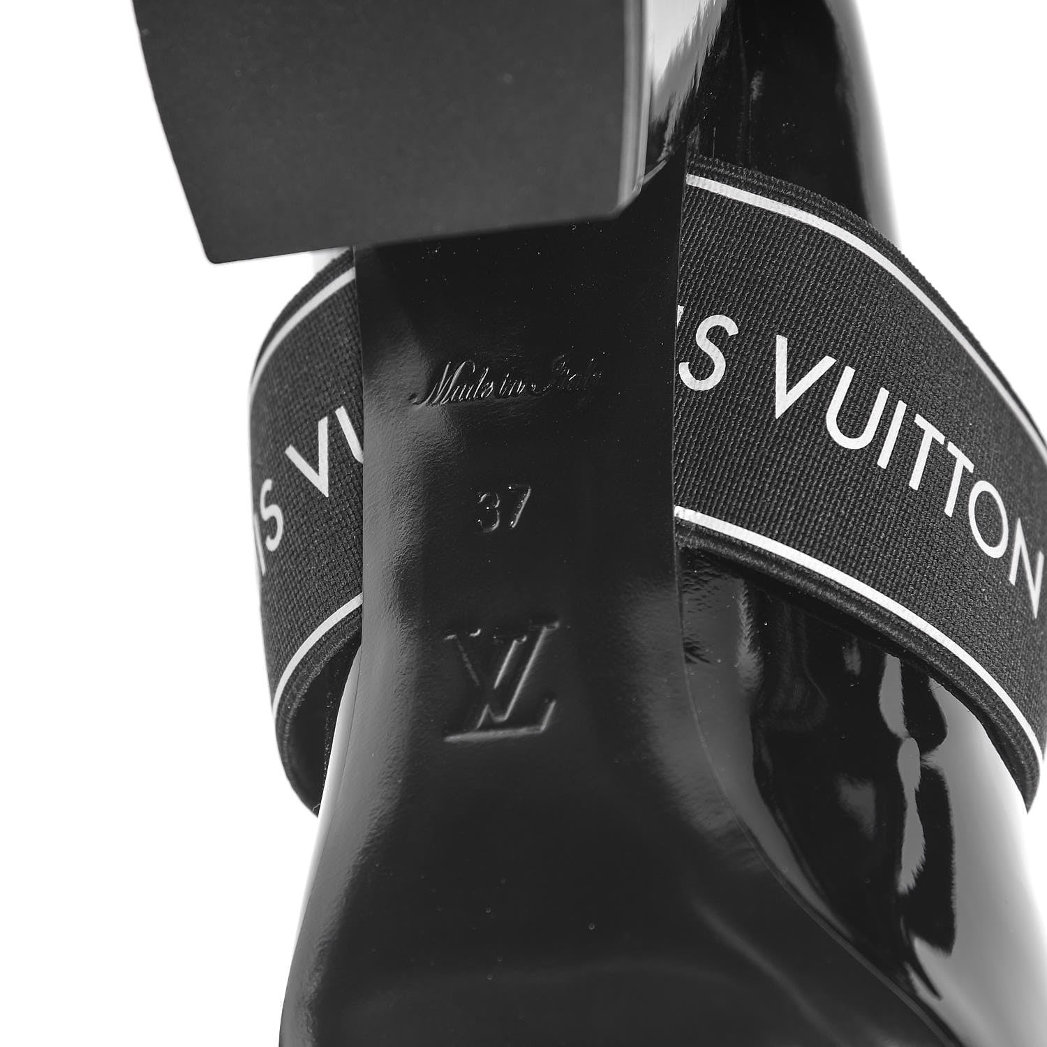 Louis Vuitton Patent Uncover Pumps 37 Black 6 of 9