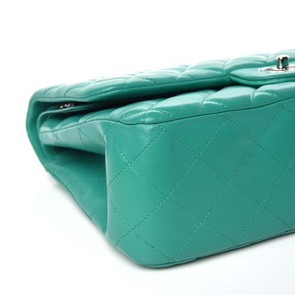 Chanel Lambskin Quilted Jumbo Double Flap Green 6 of 10