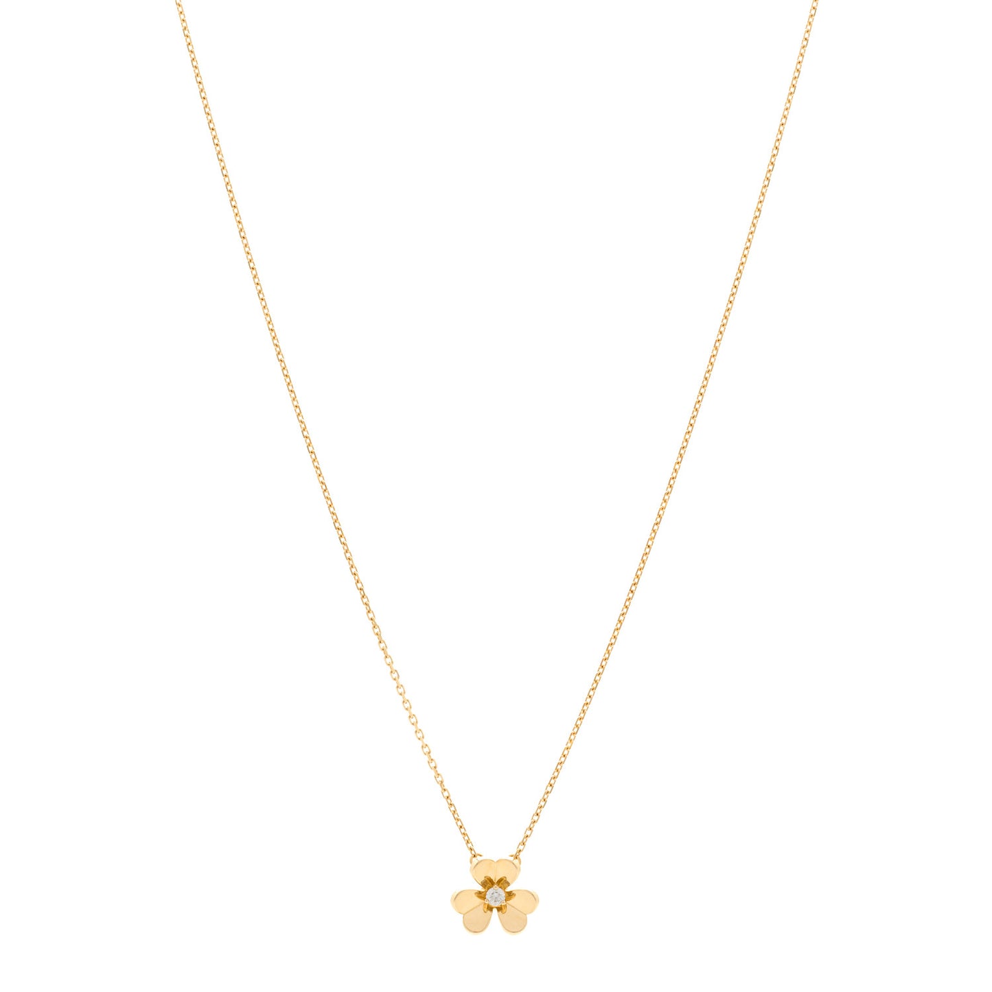 18K Yellow Gold Diamond Mini Frivole Pendant Necklace