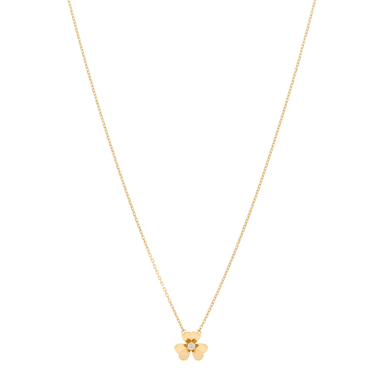 Van Cleef & Arpels 18K Yellow Gold Diamond Mini Frivole Pendant Necklace 1 of 5