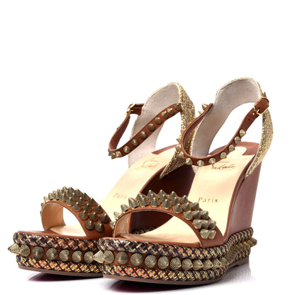 Christian Louboutin Calfskin Cordorella 110 Wedge Sandals 41 Version Cuoio 4 of 11