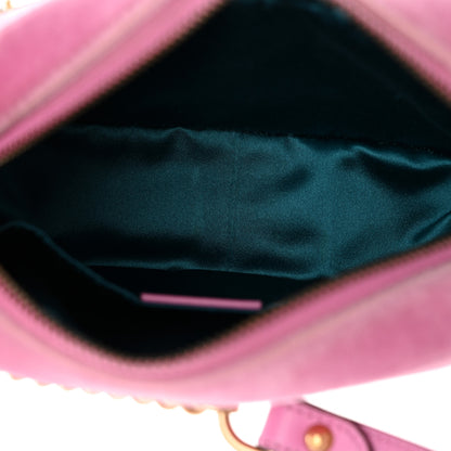 Gucci Velvet Matelasse Marquise Crystals Mini GG Marmont Chain Shoulder Bag Malva 5 of 10