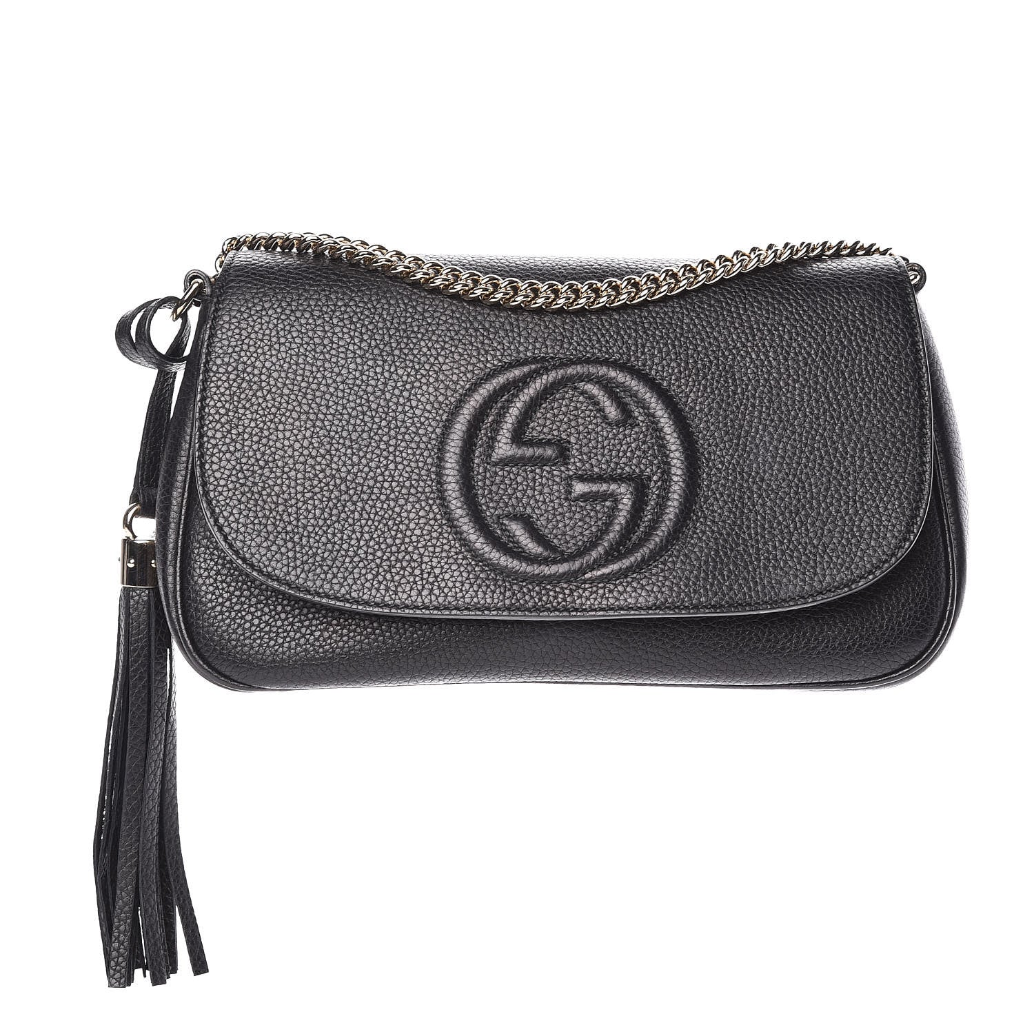 Gucci Pebbled Calfskin Medium Soho Flap Crossbody Black 1 of 10