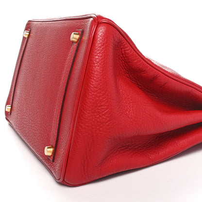 Hermes Taurillon Clemence Birkin 35 Rouge Vif 10 of 11
