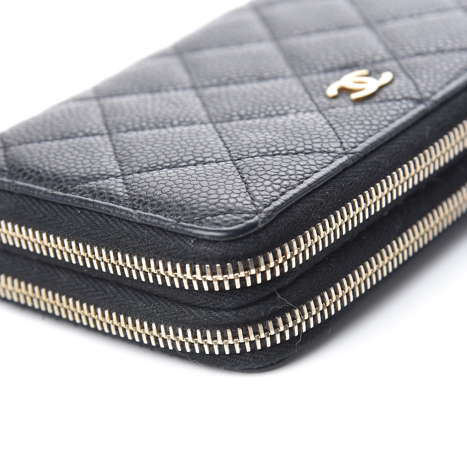 Chanel Caviar Quilted Large Gusset Double Zip Around Wallet Black 11 of 18