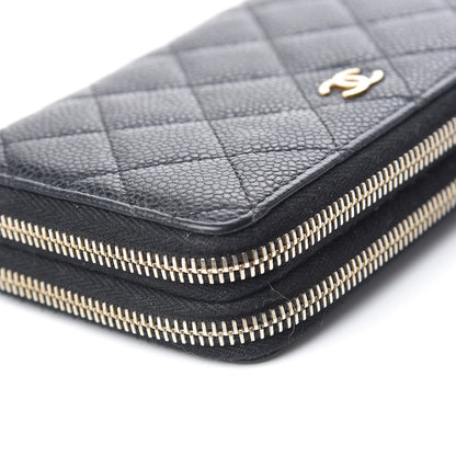 Chanel Caviar Quilted Large Gusset Double Zip Around Wallet Black 11 of 18